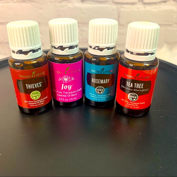 Young Living Essential Oils, Thieves, Joy, Rosemary, Tea Tree